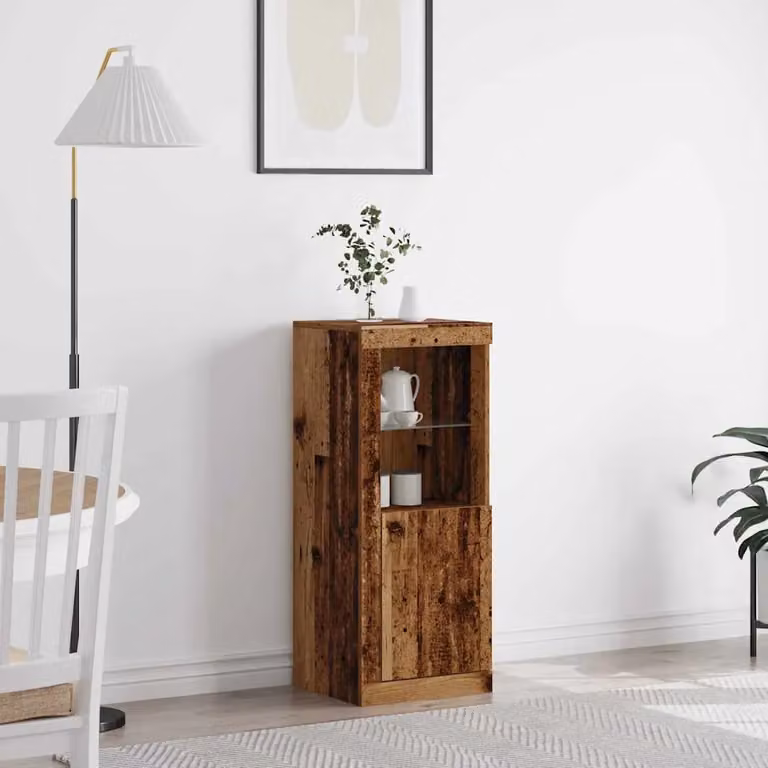 Madia moderna vidaXL con illuminazione LED in legno ingegnerizzato marrone L: 41 cm, P: 37 cm, H: 100 cm