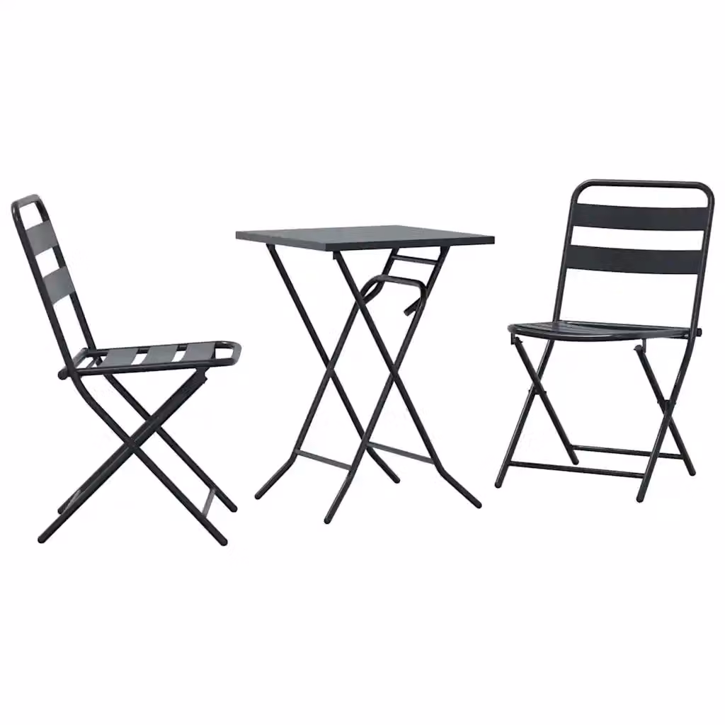 Set Bistro da Giardino vidaXL 3 pz in Acciaio Inox Antracite – 2
