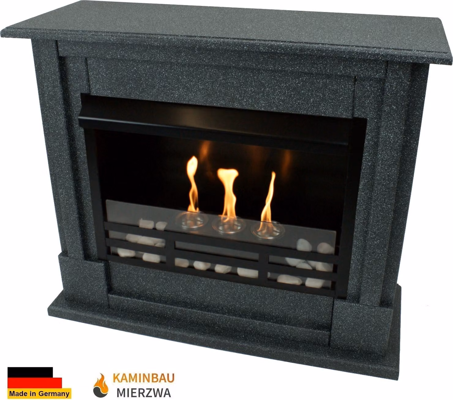 Gelkamin Ethanolkamin Kamin Modell Emily Premium Royal Granit Dunkel
