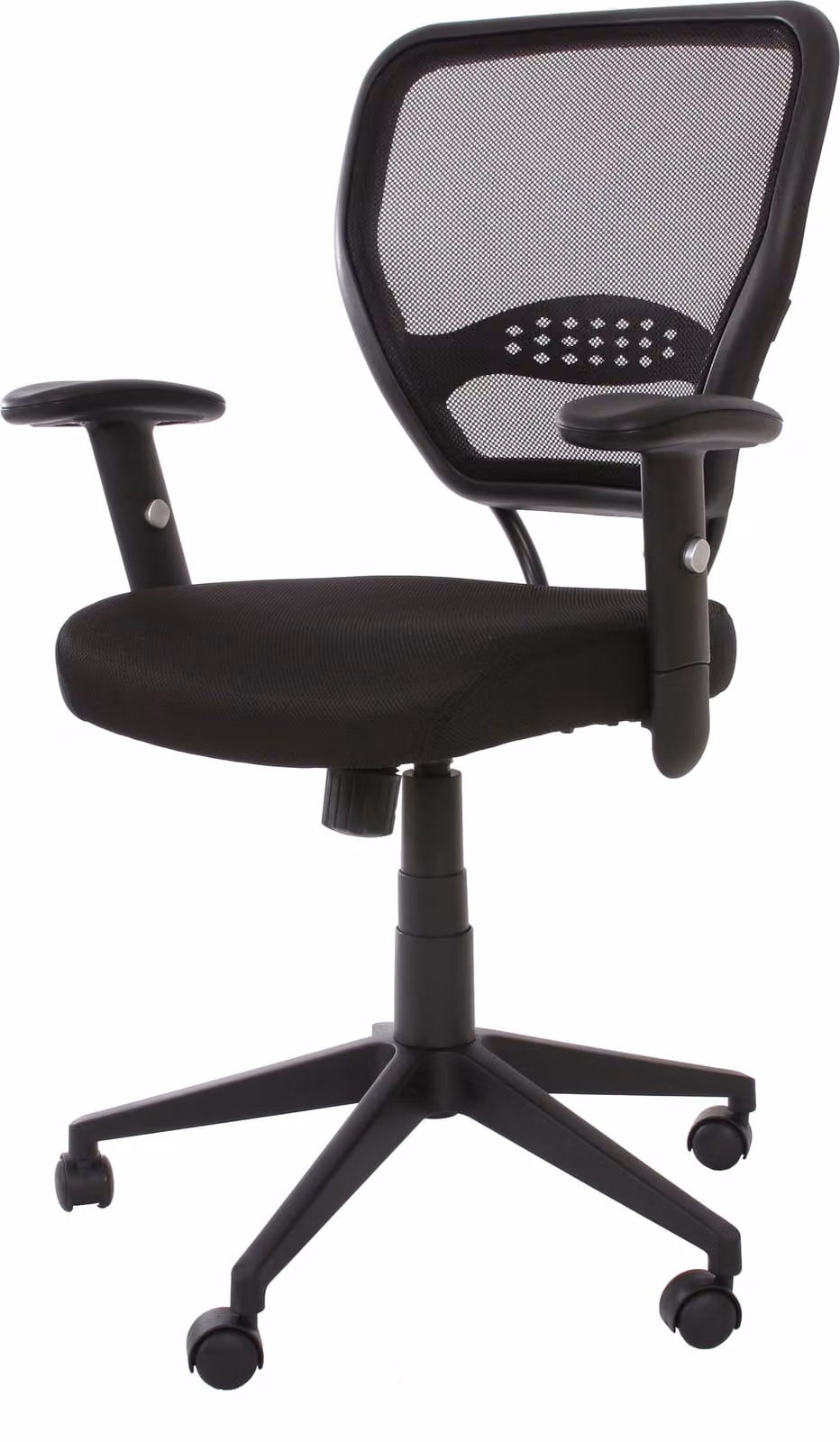 Sedia professionale per ufficio Seattle, sedia girevole per dirigenti, portata 150 kg, tessuto/tessuto ~ nero con braccioli