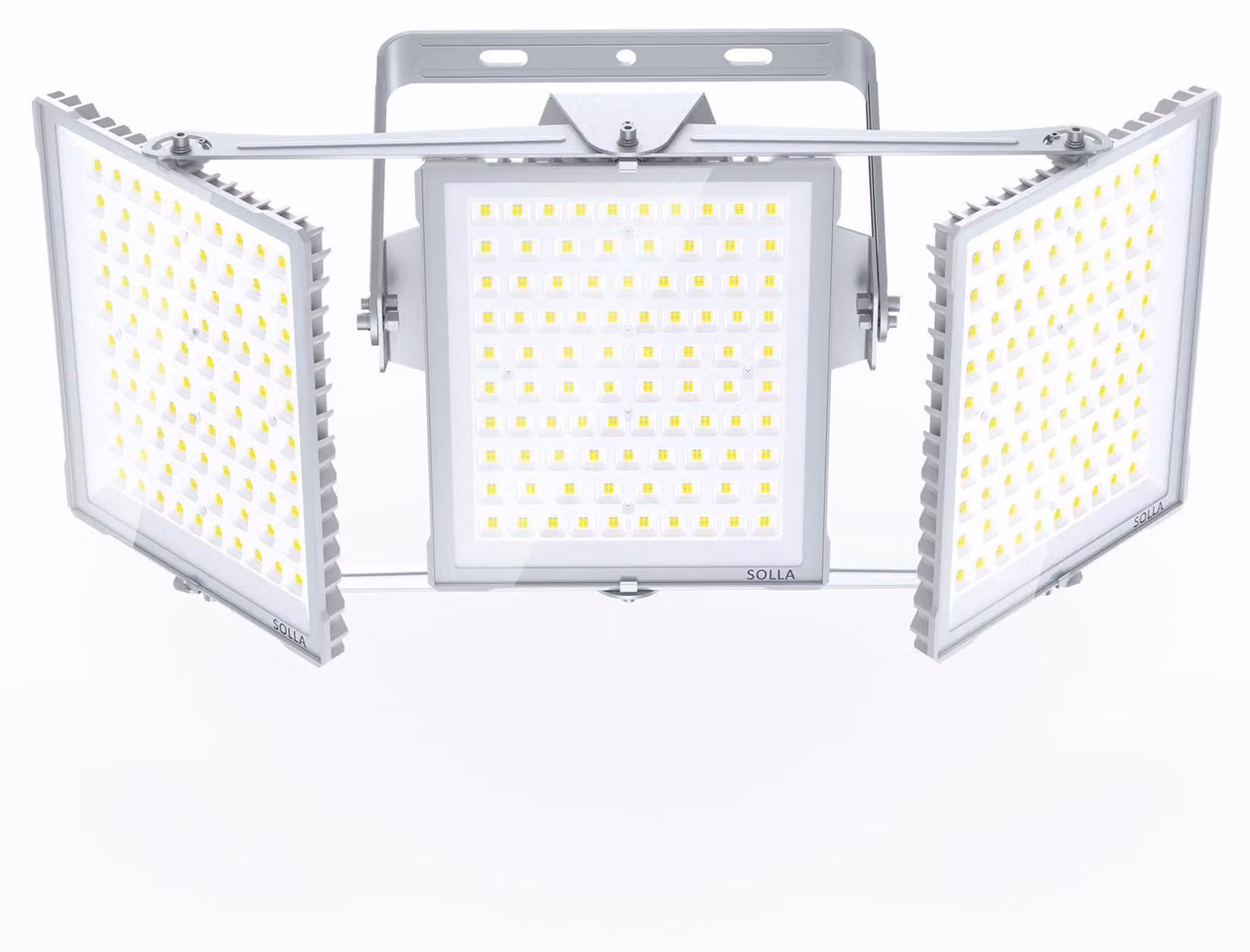 Faretto LED da esterno da 750W, 75000 lumen, 6000K, grado di protezione IP66, con 3 luci