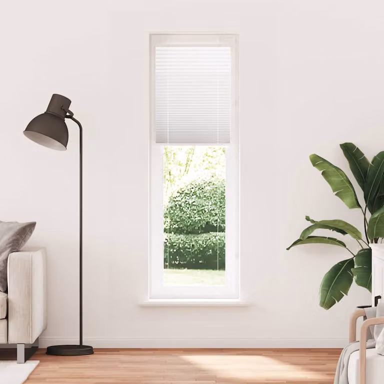 vidaXL Tenda Plissettata Bianca 55x200 cm Larghezza Tessuto 54,4 cm