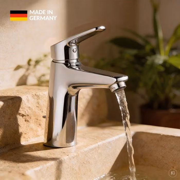 CARLDIX Rubinetto lavabo 02000012-00 125 mm di sporgenza, con set di scarico, cromato