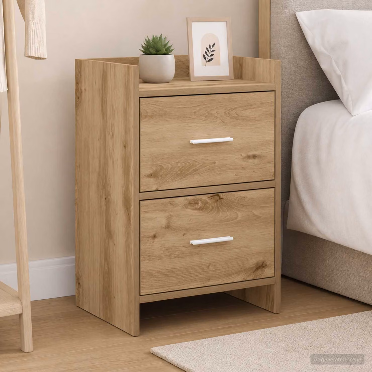 Comodino moderno vidaXL in legno e metallo marrone L: 40 cm, P: 30 cm, H: 60 cm