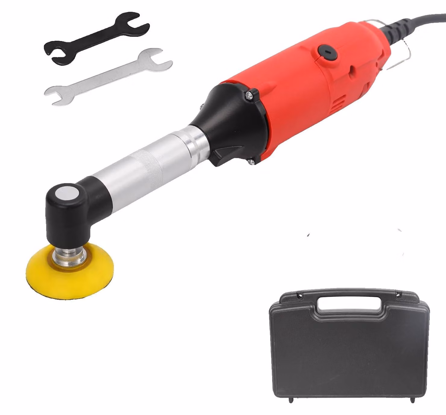 Smerigliatrice angolare elettrica, 6 velocità regolabili, funzionamento manuale, 220V, versione migliorata con custodia in plastica