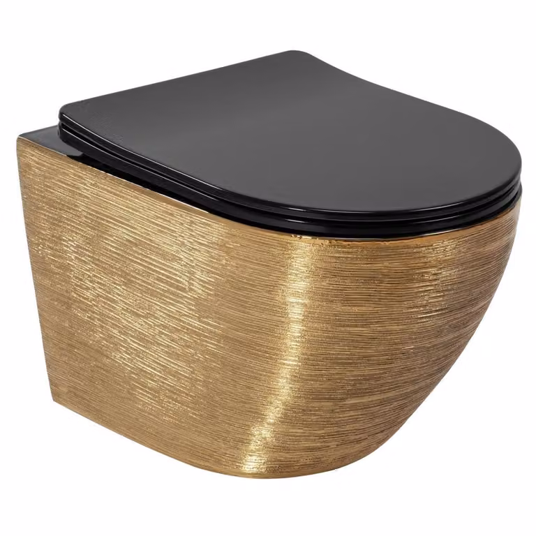 WC sospeso WC sospeso Sedile WC Vaso WC WC sospeso Nero-oro