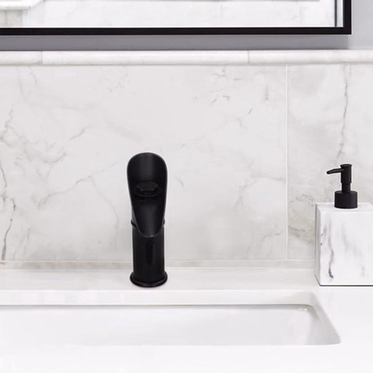 Rubinetto senza contatto, colore nero opaco - sensore a infrarossi con distanza di rilevamento - design igienico e a risparmio idrico