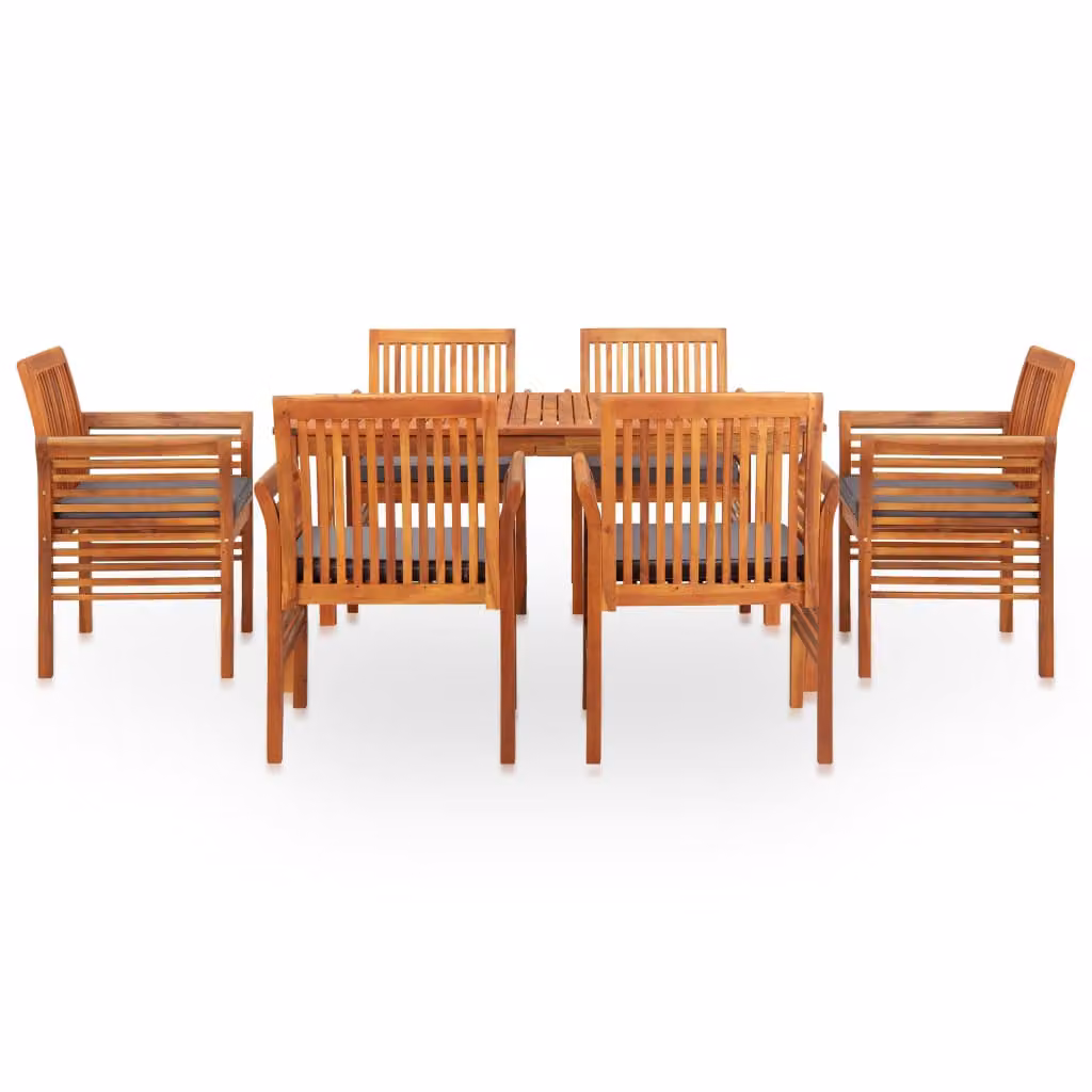 vidaXL set da pranzo da giardino 7 pezzi con cuscini in legno massiccio di acacia