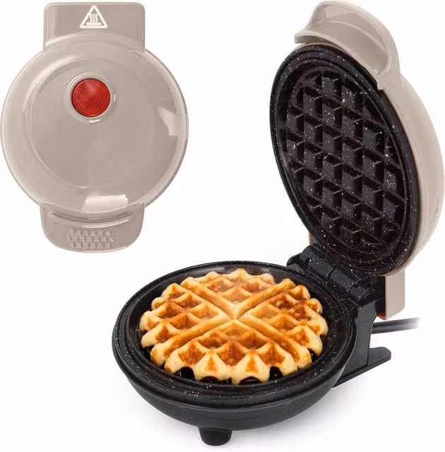 Mini piastra per waffle tonda KASANOVA colore beige diametro 12 cm