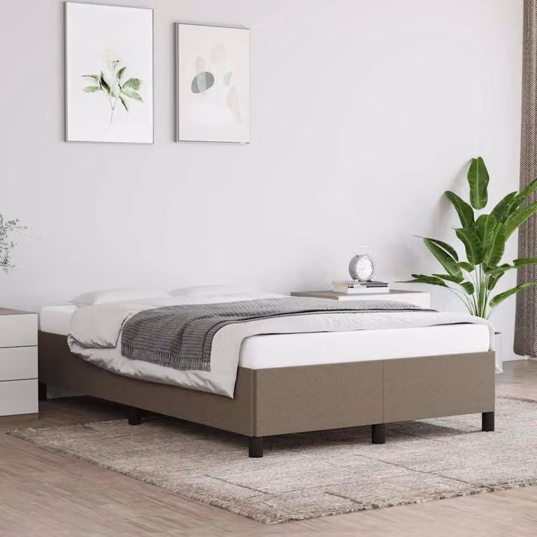 Giroletto senza materasso vidaXL in legno e tessuto beige L 120 cm x P 200 cm