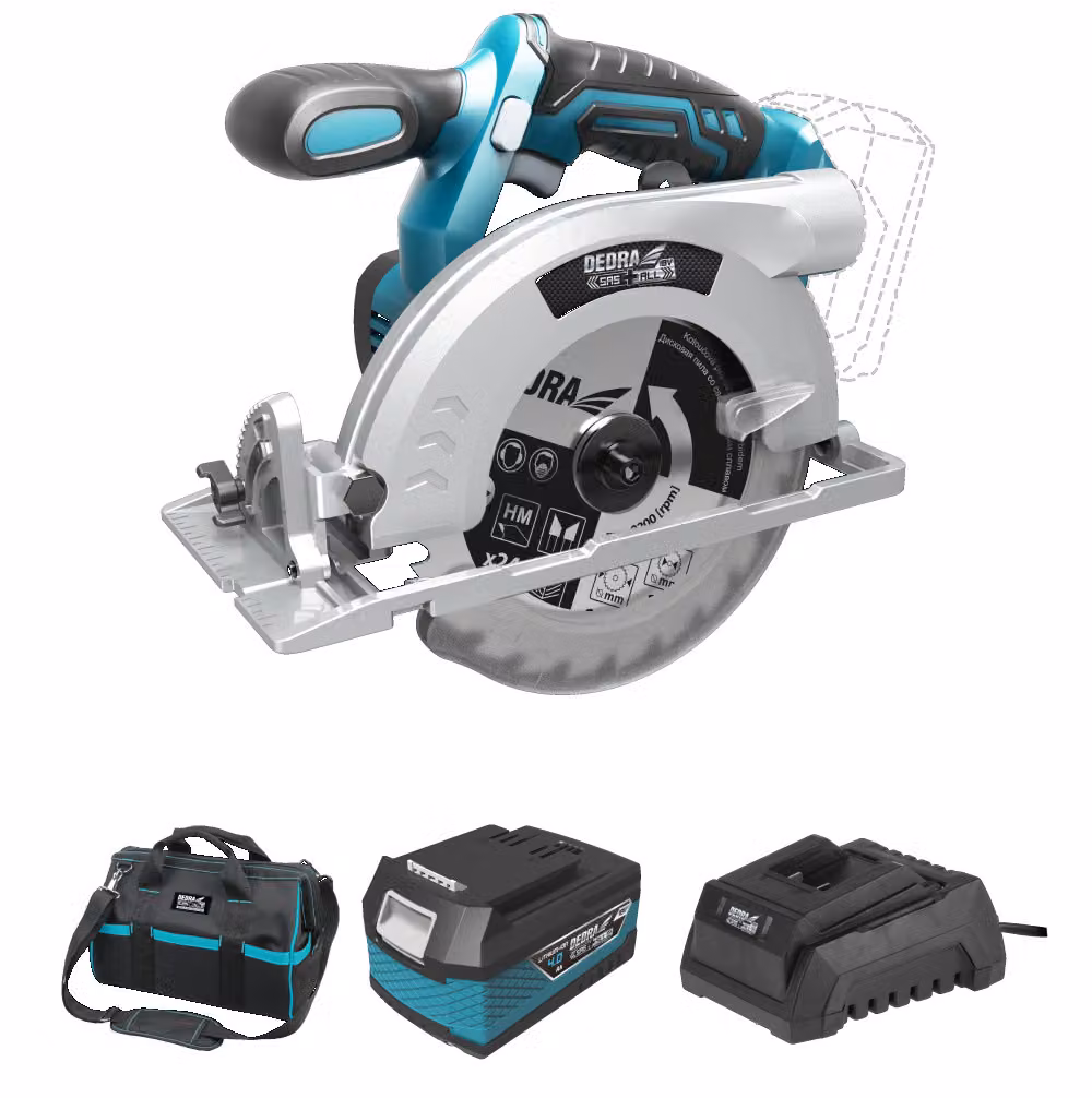Set Di Utensili A Batteria 18V, Sega Per Legno Dedra Sas+All Ded7022, Batteria 4.0Ah, Caricabatterie, Borsa Da 16&Quot;