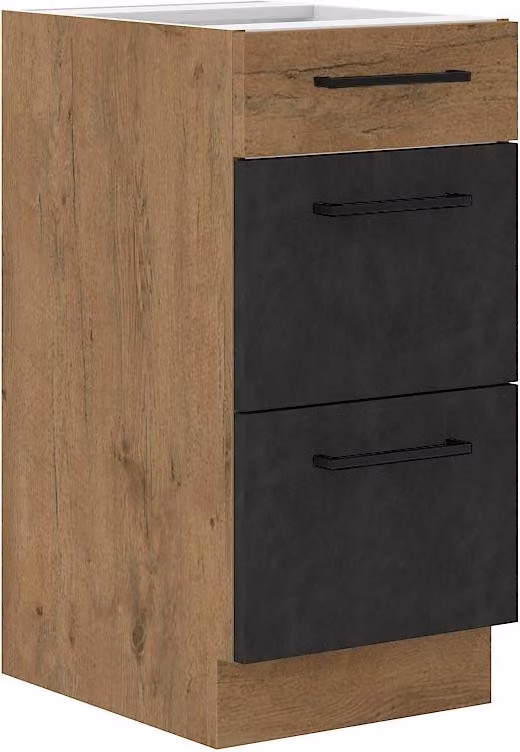 Armadietto da cucina con cassetti VANYA - larghezza 40 cm, matera / rovere lancelot