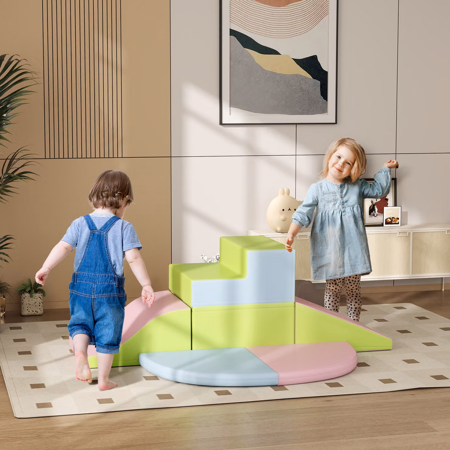 Set di 6 moduli per percorso di motricità HOMCOM in schiuma EPE multicolore per bambini in età prescolare – 2