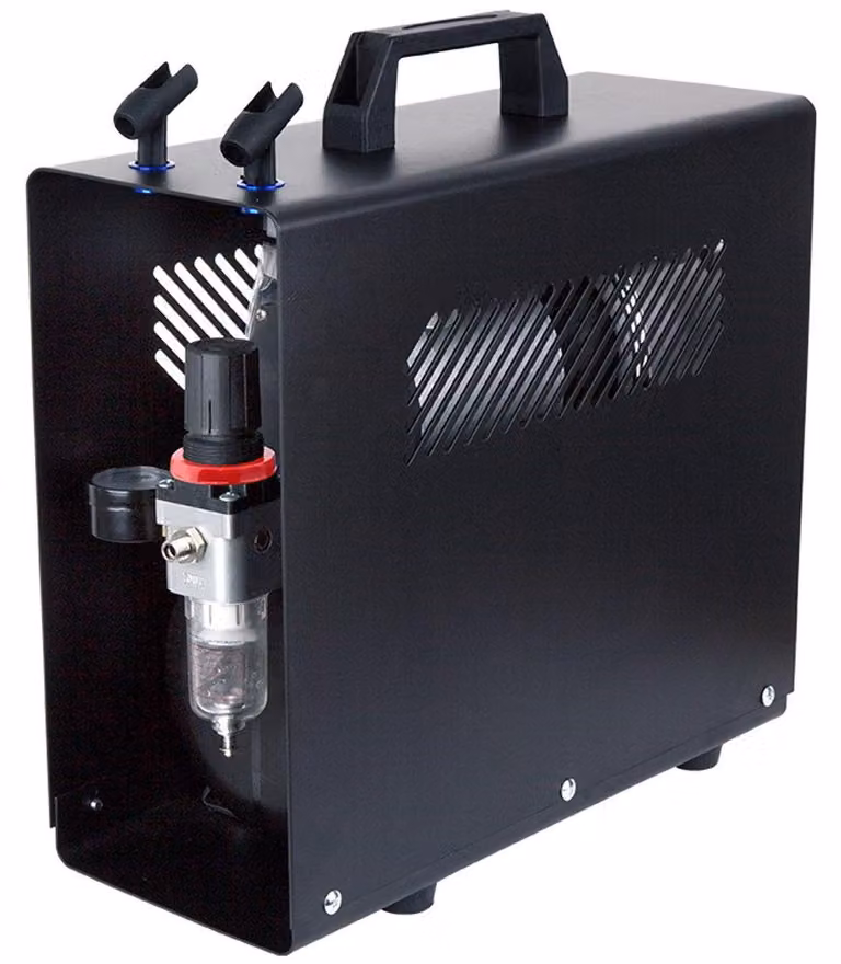 Compressore per aerografo professionale - Serbatoio da 3,5 litri - Potenza: 184 watt - Materiale: metallo e plastica - Colore: nero