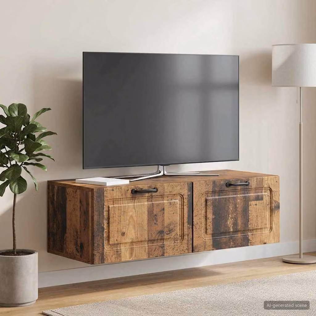 vidaXL Mobile Porta TV da Muro in Legno Antico Marrone L 98 cm x P 41 cm x H 30 cm