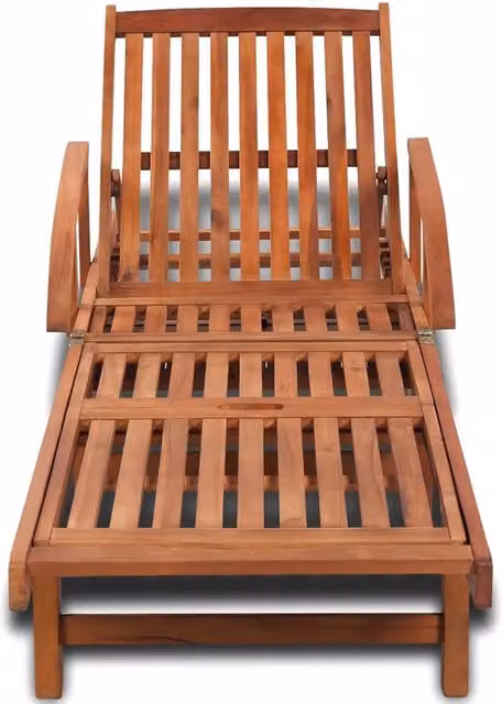 Lettino Prendisole in Legno Massello di Acacia 41446