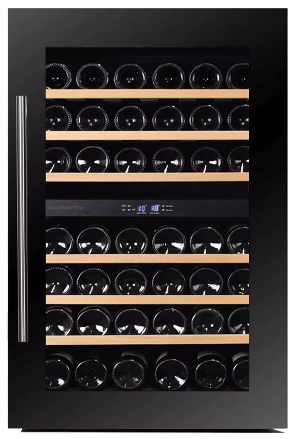 Cantina Linea Built-in 2 temperat. ad incasso porta nera maniglia inox - classe G, 42 bottiglie - DAB-42.117DB