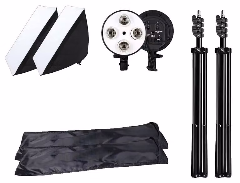 Kit di illuminazione con softbox, regolabile in altezza, facile da installare, modello SH-RGX-02-05