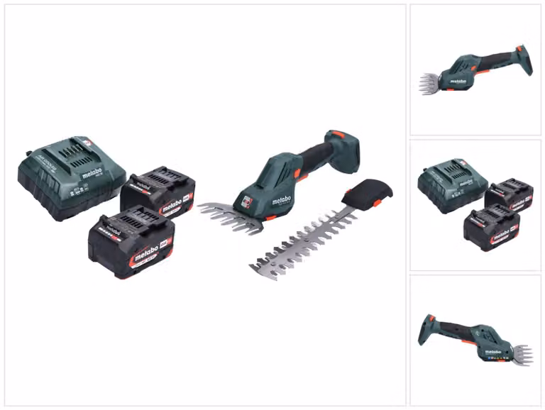 Metabo SGS 18 LTX Q forbici per erba e arbusti a batteria 18 V + 2x batteria 4,0 Ah + caricabatteria
