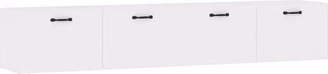 Armadietto a Muro | Mobili Parete 2 pz Bianco 100x36,5x35 cm in Legno Multistrato