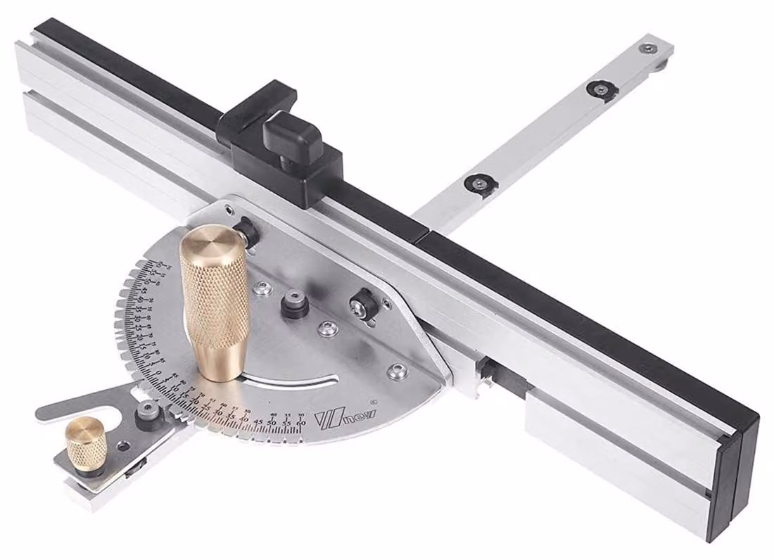 Guida per sega in alluminio - Lunghezza 450 mm - Supporto regolabile - Design industriale