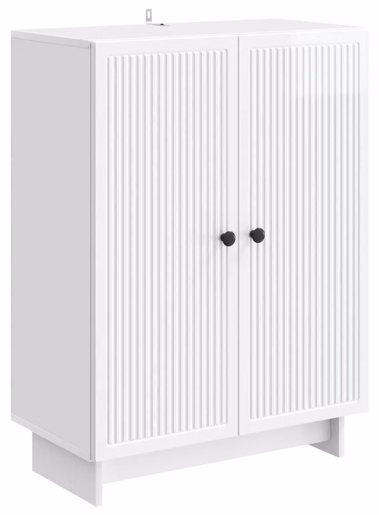 Credenza Bianco Lucido 66 x 34,5 x 90 cm Legno ingegnerizzato
