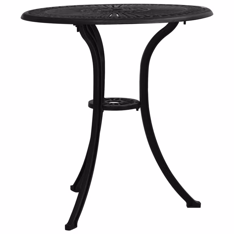 vidaXL Tavolo da giardino nero 62x62x65 cm in fusione di alluminio
