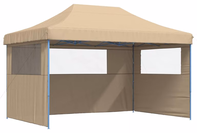Tendone per Feste Pieghevole Pop-Up con 3 Pareti Beige