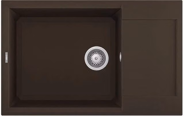 Lavello da incasso Elleci Easy 310 con una vasca in Granitek Espresso Marrone L 78 cm x P 50 cm LGY31078