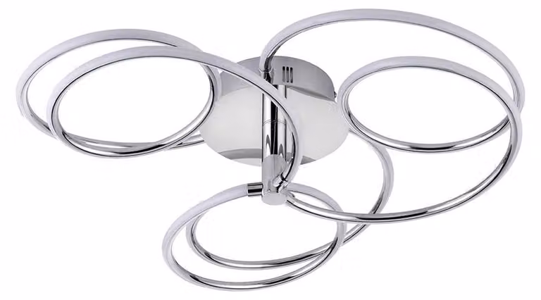 Lampada a sospensione LED ETERNE cromata-bianca 43,5 W, luce calda 2500 lm, metallo, dimensioni: 15x60x60 cm, IP20, Endon