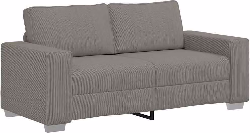Divano Divanetto Grigio Chiaro 180x77x82cm Tessuto di Velluto a Coste