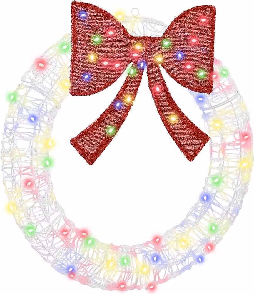 con 60 LED Multicolore 76 x 76 x 8,5 cm Acrilico