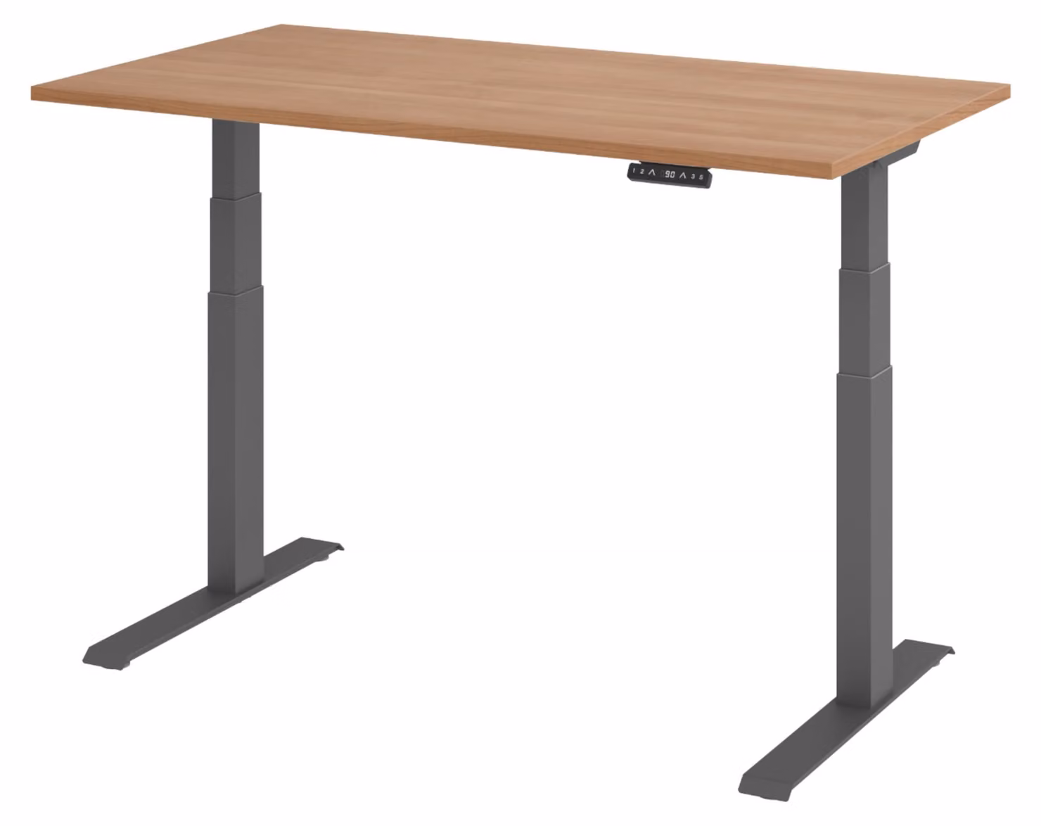 Scrivania elettrica bümö modello XDKB - Struttura: grafite, finitura: noce, dimensioni: 140 x 80 cm