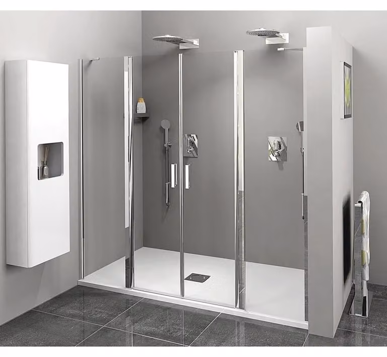 Polysan Zoom Line - Porta doccia 1600 mm, alluminio lucido/vetro trasparente ZL1416