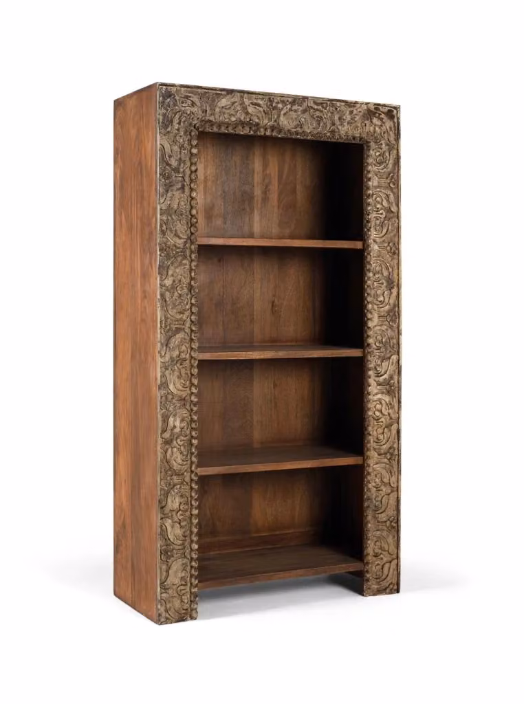 Libreria etnica in legno di mango con finitura anticata marrone Giner Y Colomer Altezza: 183 cm – 2