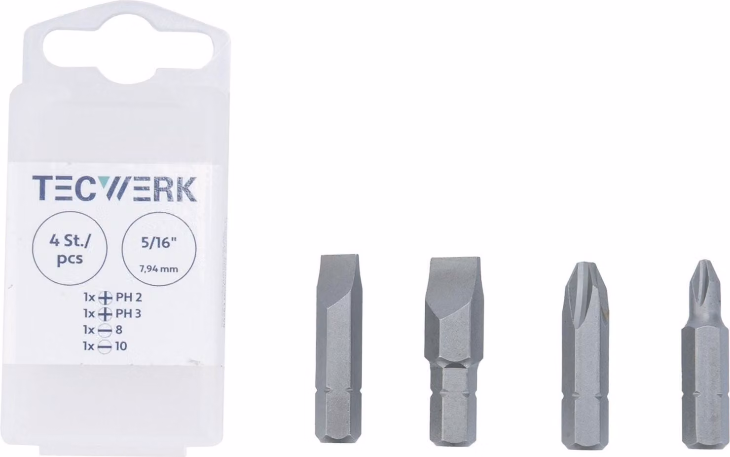 Set di 4 inserti da 5/16" a taglio, 8 + 10 mm, PH 2 + 3 per 2000828191