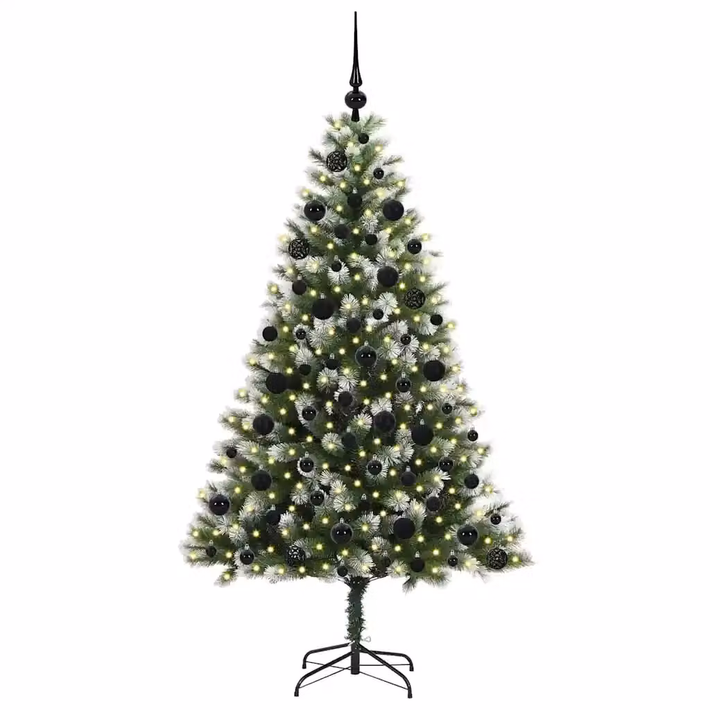 Albero di Natale artificiale con neve fioccata vidaXL, verde e bianco, H: 180 cm, L: 102 cm, P: 102 cm – 2