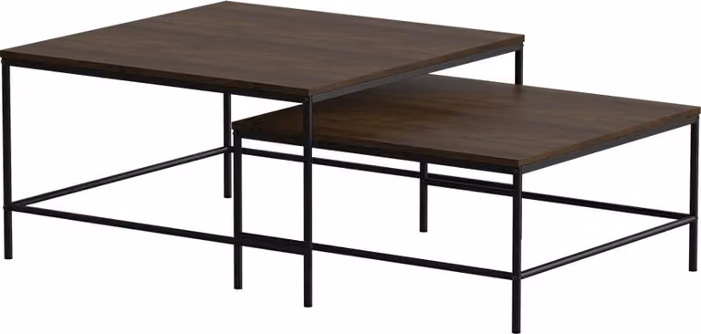 Tavolino da divano Vicco Ramio Rovere rustico/nero 80 x 80 cm 2 parti, Model 56194