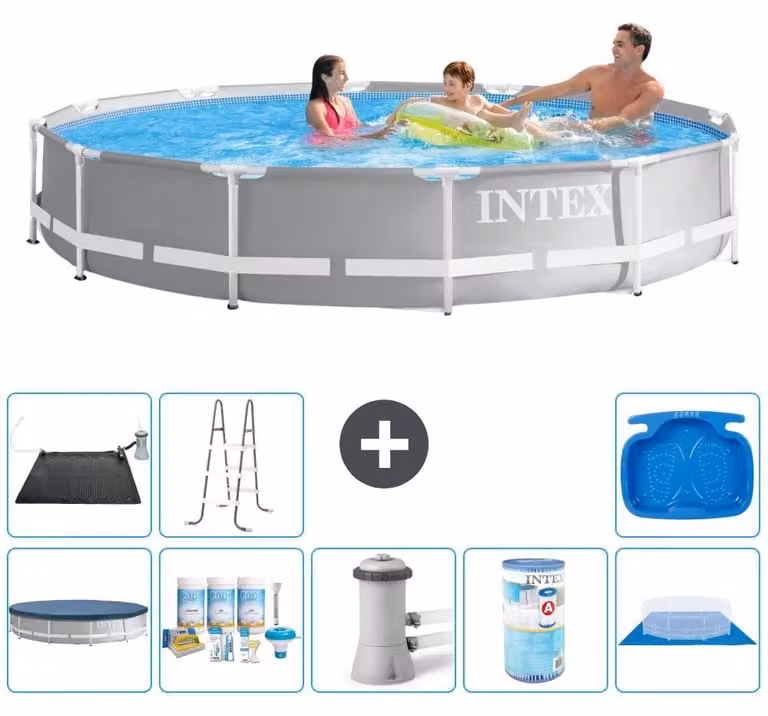 Struttura per piscina a forma di prisma - 366x76 cm - composta da 9 elementi - modello S41946