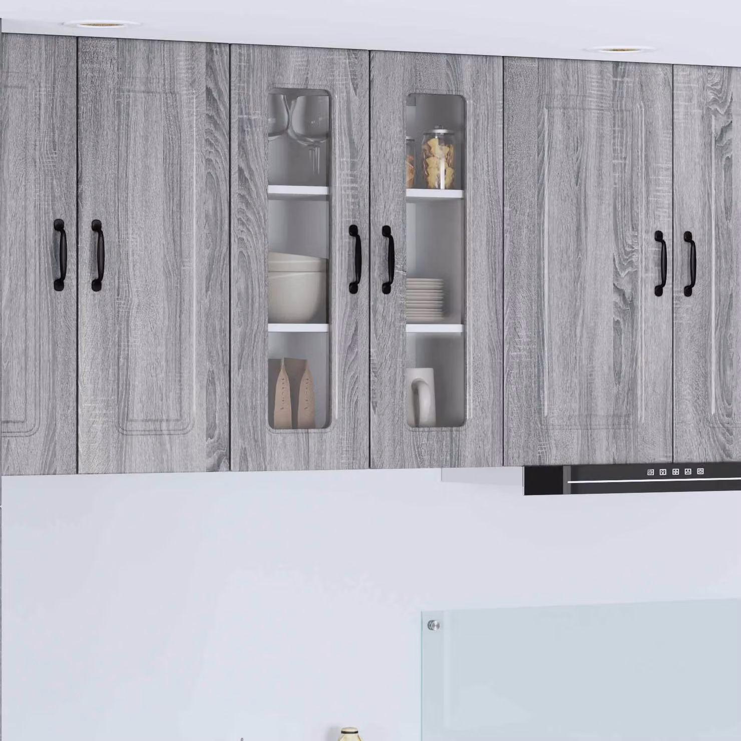vidaXL Pensile da cucina Kalmar moderno Grigio, L: 60 cm, P: 31 cm, H: 80 cm