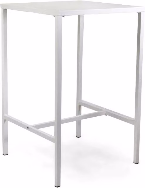 Tavolo Bar Metallo New Elma Con Poggiapiedi Bianco Quadro Cm 70x70h110