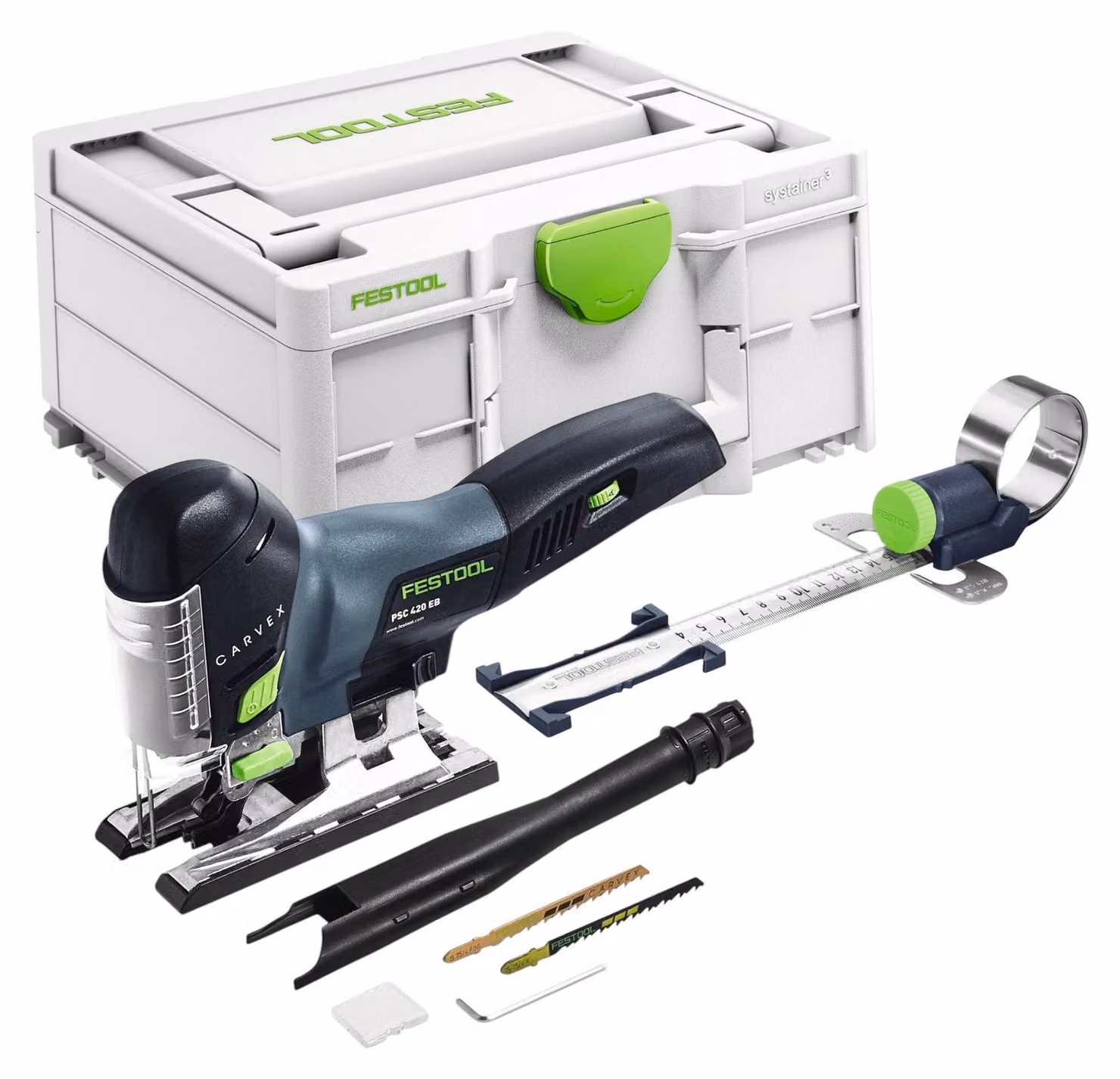 Seghetto alternativo a batteria Festool PSC 420 EB-Basic 18 V 120 mm brushless + taglierina circolare + Systainer - senza batteria, senza caricabatterie