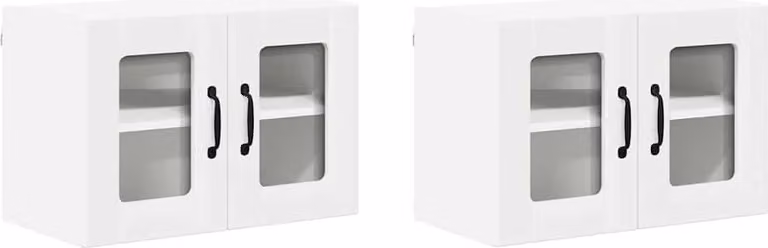 Mobile in vetro da parete LUCCA 2 pcs Bianco 60 x 31 x 40 cm