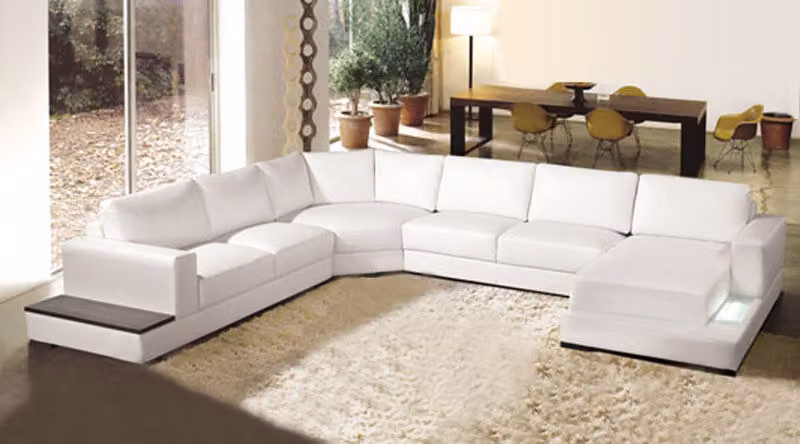 Design Ledersofa Wohnlandschaft Couch Ecksofa Eck Garnitur Modern Sofa mit USB