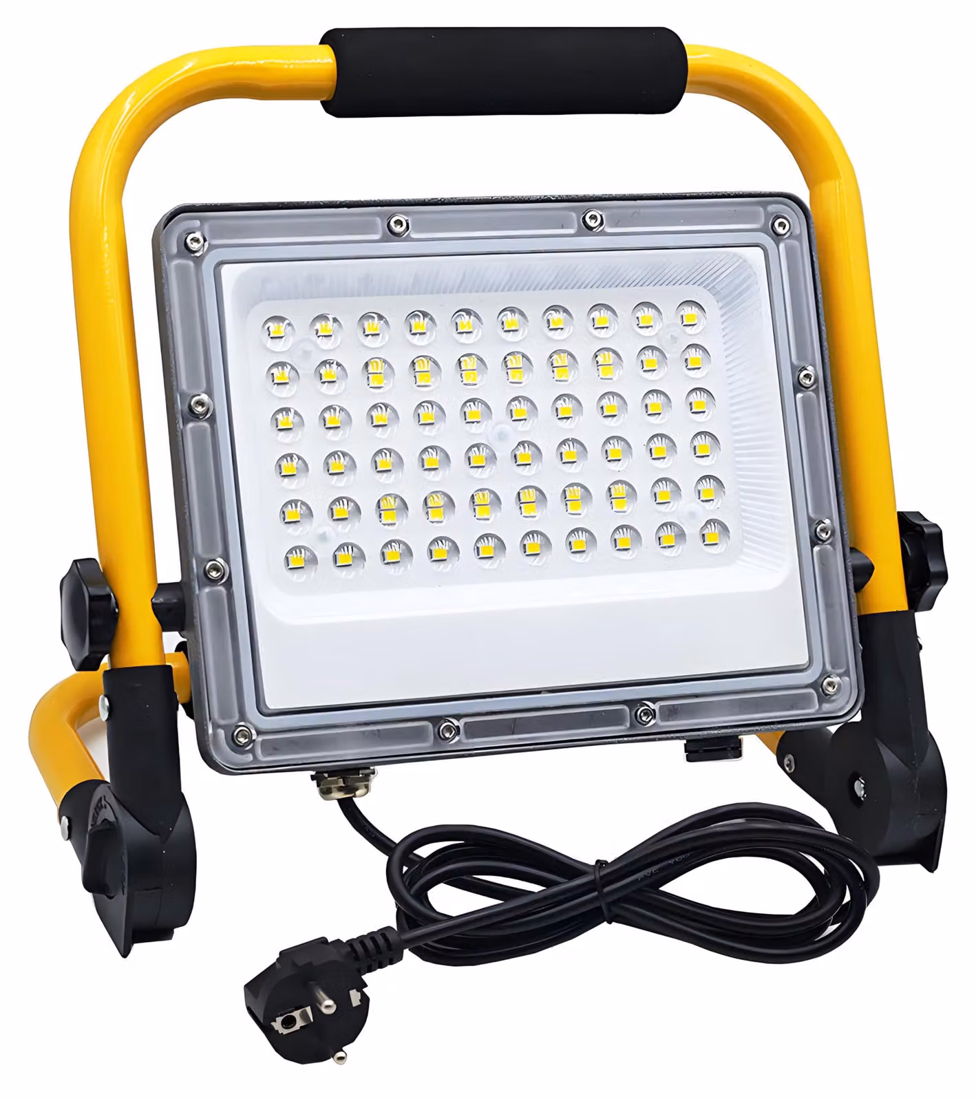 Lampada da lavoro a LED da 50W, grado di protezione IP66 (resistente all'acqua), 5000 lumen, 6500K, con supporto pieghevole portatile