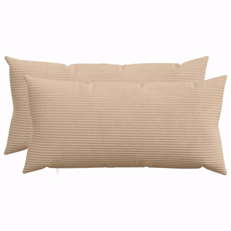 Set di 2 federe vidaXL HEERLEN in velluto a coste, colore tortora, L 80 x P 40 cm