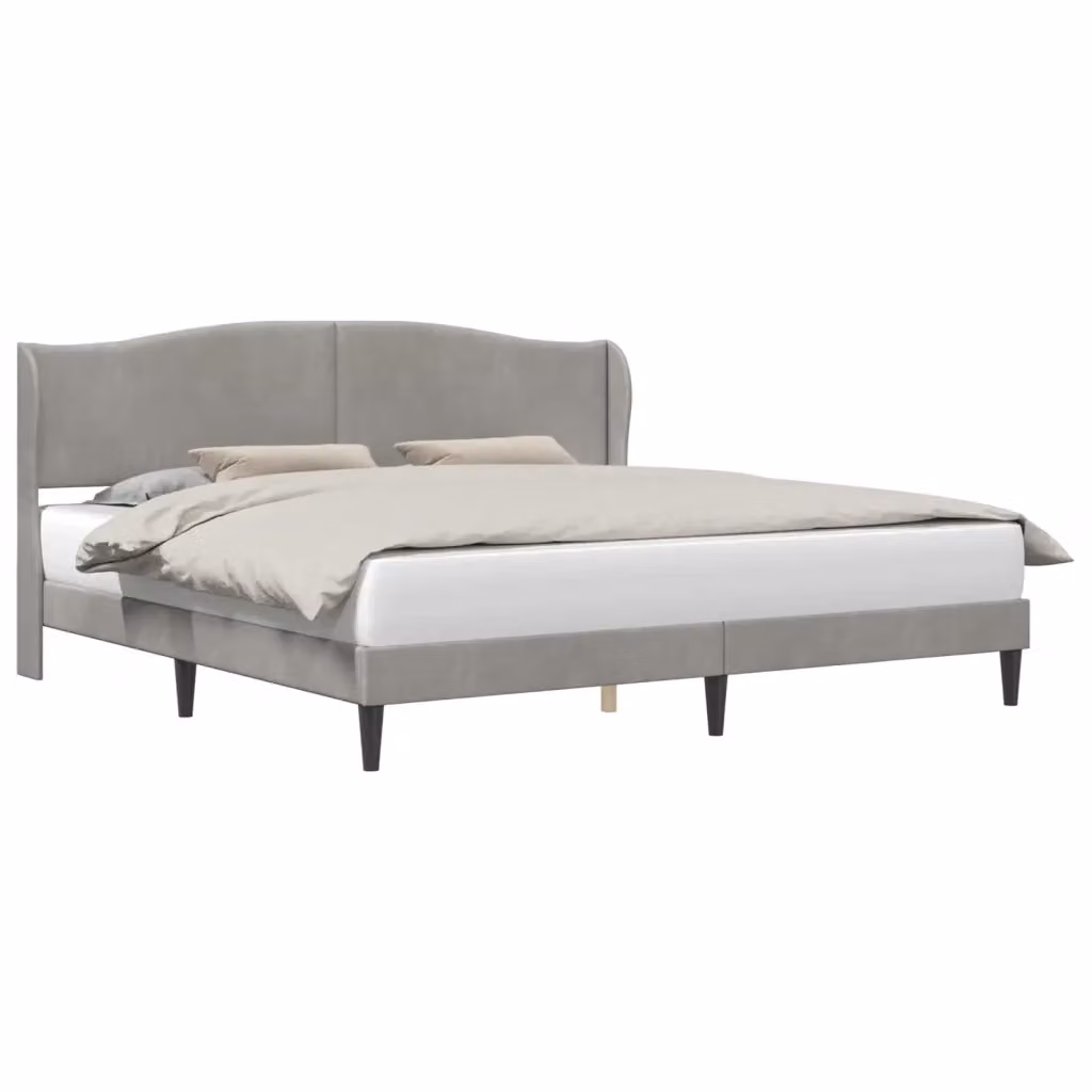 Struttura del letto moderna vidaXL in velluto grigio L: 180 cm, P: 200 cm, H: 101 cm, 140 cm, 184 cm, 202 cm – 2