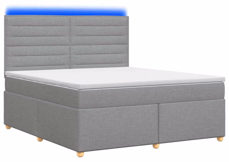 Letto a molle con materasso grigio chiaro 160 x 200 cm in tessuto
