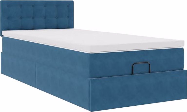 Struttura Letto Pouf con Materasso 100x200 cm Velluto