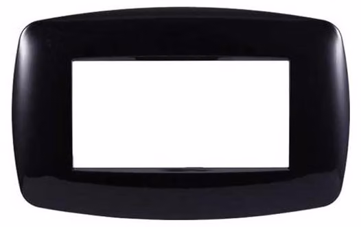 Ettroit placca compatibile Bticino Livinglight 4 moduli plastica slim colore nero - LN87402
